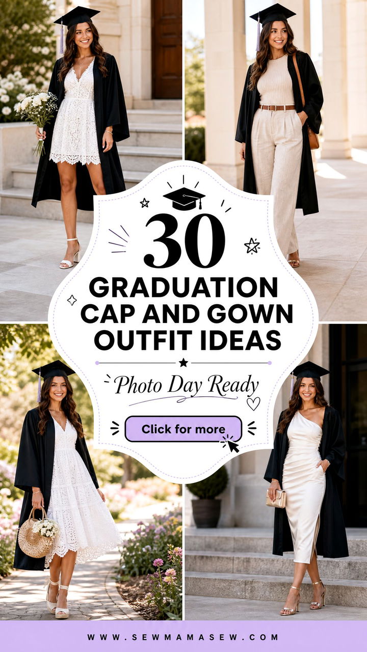 30 Graduation Cap and Gown Outfit Ideas for Photo Day - 30 Graduation Cap and Gown Outfit Ideas for Photo Day