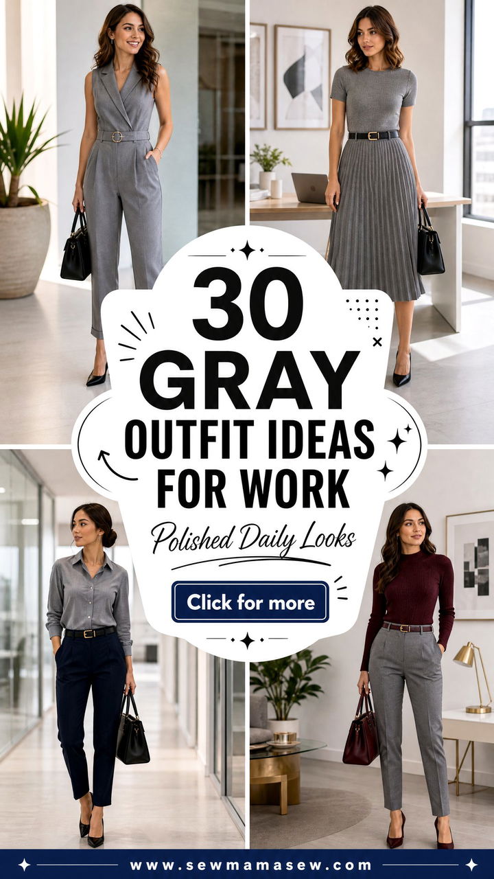 30 Gray Outfit Ideas For Work To Look Polished Daily - 30 Gray Outfit Ideas For Work To Look Polished Daily