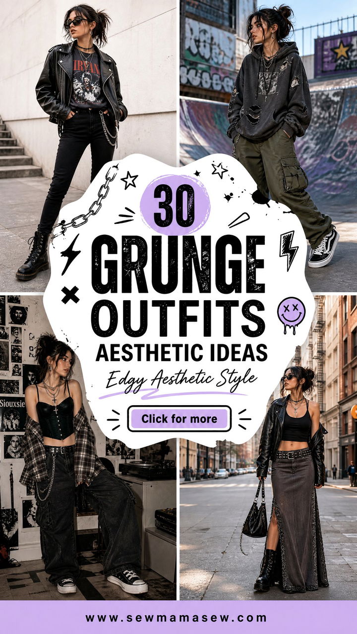 30 Grunge Outfits Aesthetic Ideas For Edgy Style - 30 Grunge Outfits Aesthetic Ideas For Edgy Style