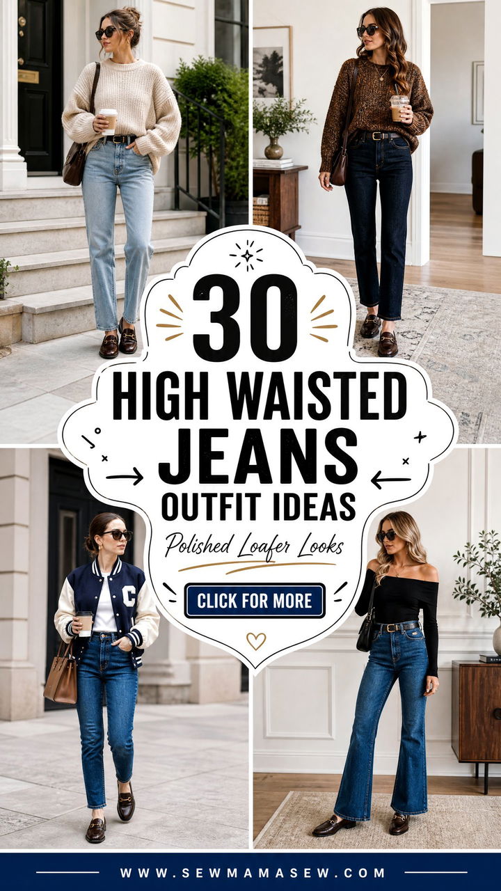 30 High Waisted Jeans Outfit Ideas With Loafers For Work - 30 High Waisted Jeans Outfit Ideas With Loafers For Work