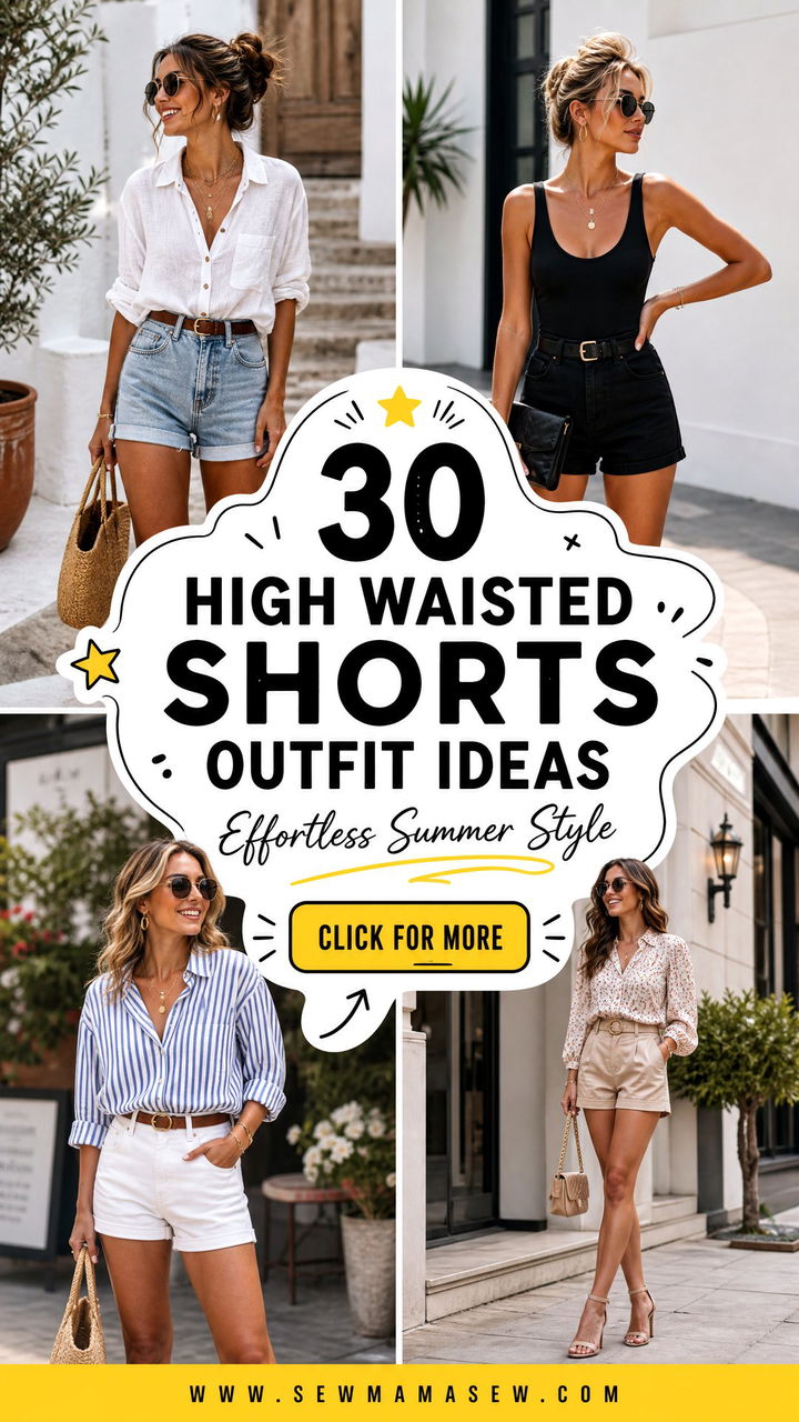 30 High Waisted Shorts Outfit Ideas For Effortless Summer - 30 High Waisted Shorts Outfit Ideas For Effortless Summer