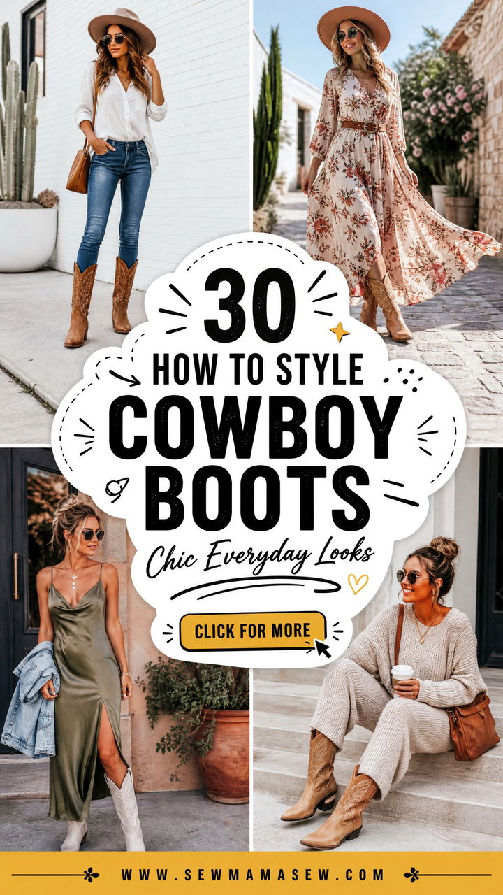 30 How to Style Cowboy Boots for Chic Everyday Looks - 30 How to Style Cowboy Boots for Chic Everyday Looks