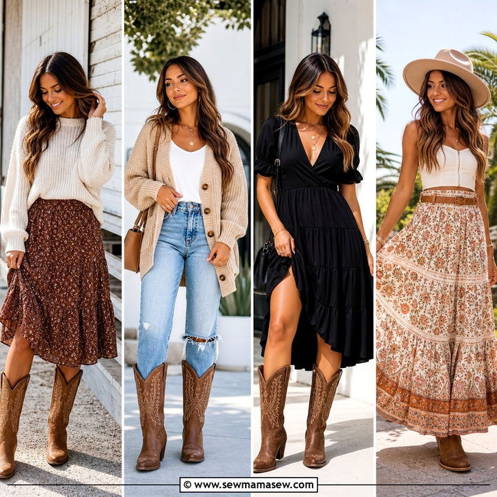 30 How to Style Cowboy Boots in Spring: Chic Western Looks