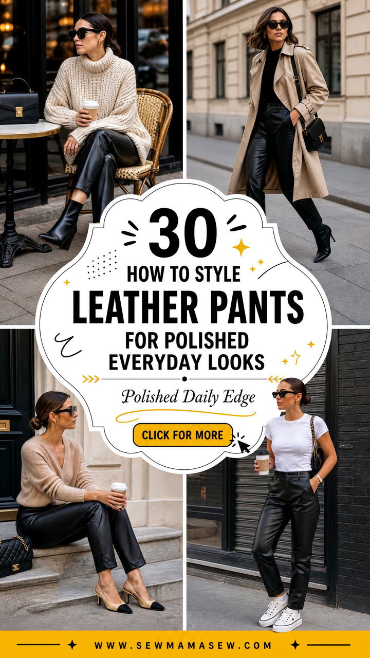 30 How to Style Leather Pants for Polished Everyday Looks - 30 How to Style Leather Pants for Polished Everyday Looks