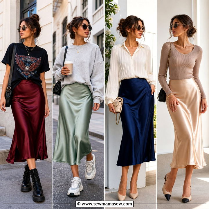 30 How to Style Satin Skirt Looks for Elegant Everyday Outfits