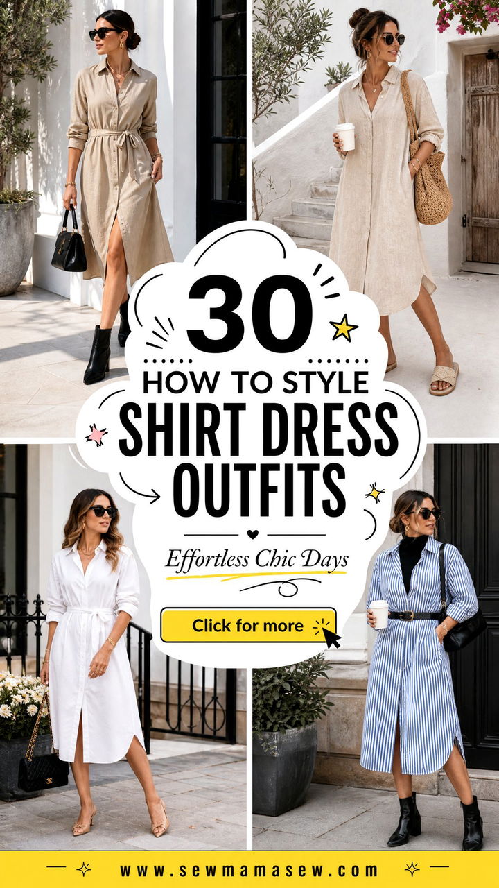 30 How to Style Shirt Dress Outfits for Effortless Chic Days - 30 How to Style Shirt Dress Outfits for Effortless Chic Days