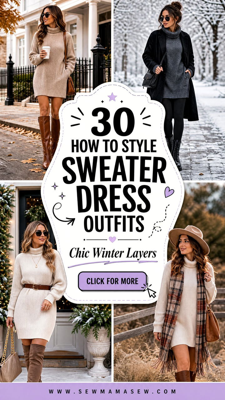 30 How to Style Sweater Dress Outfits for Chic Winter Days - 30 How to Style Sweater Dress Outfits for Chic Winter Days