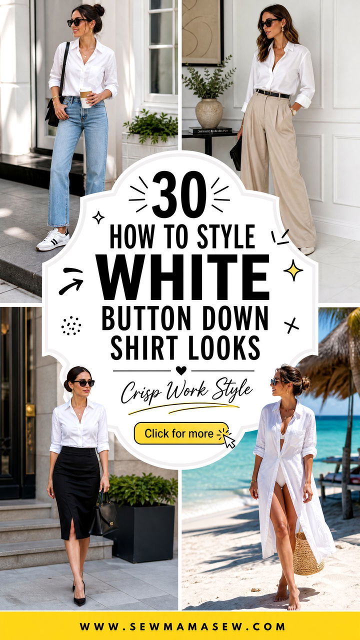 30 How to Style White Button Down Shirt Looks for Work - 30 How to Style White Button Down Shirt Looks for Work