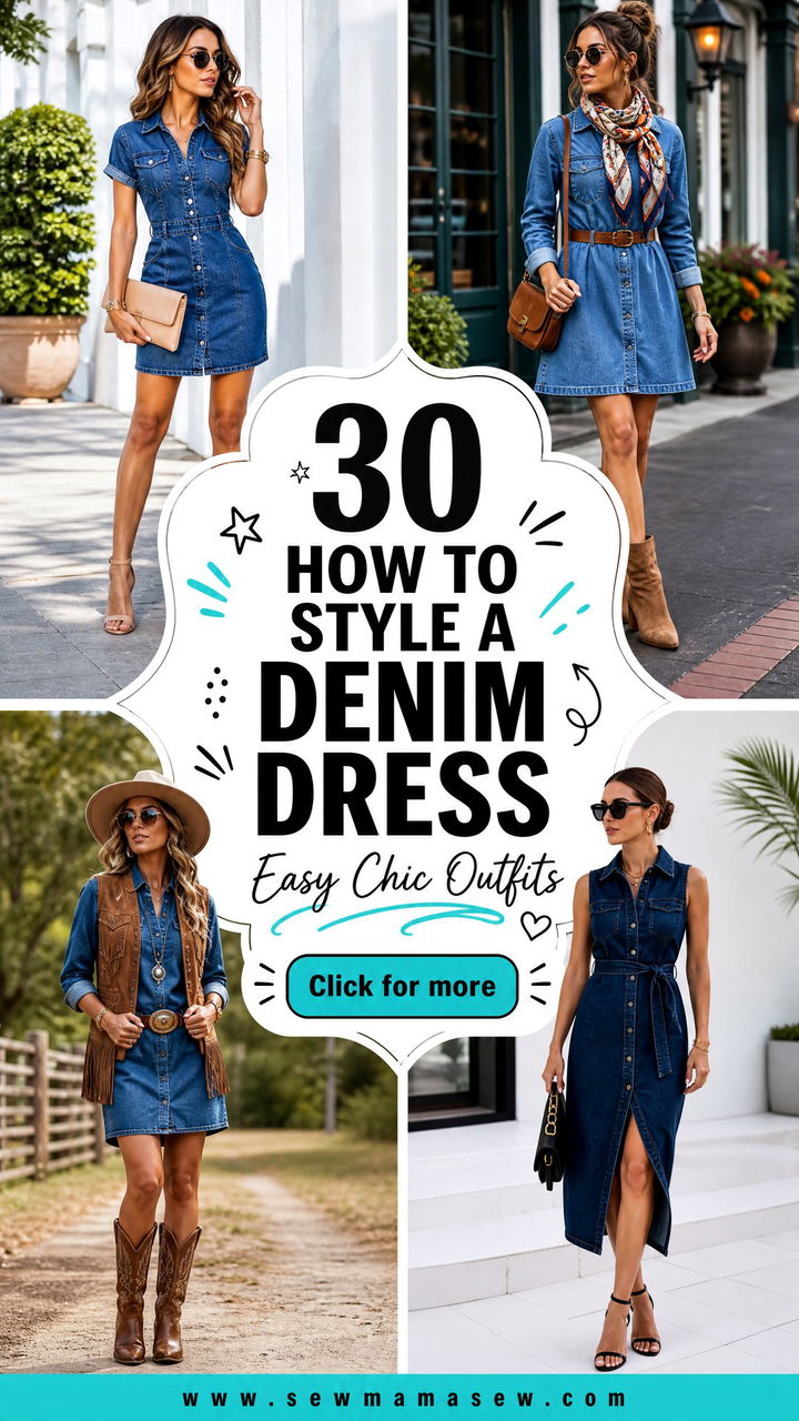 30 How to Style a Denim Dress for Easy Chic Outfits Now - 30 How to Style a Denim Dress for Easy Chic Outfits Now