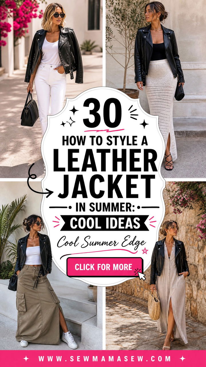 30 How to Style a Leather Jacket in Summer Cool Ideas - 30 How to Style a Leather Jacket in Summer: Cool Ideas