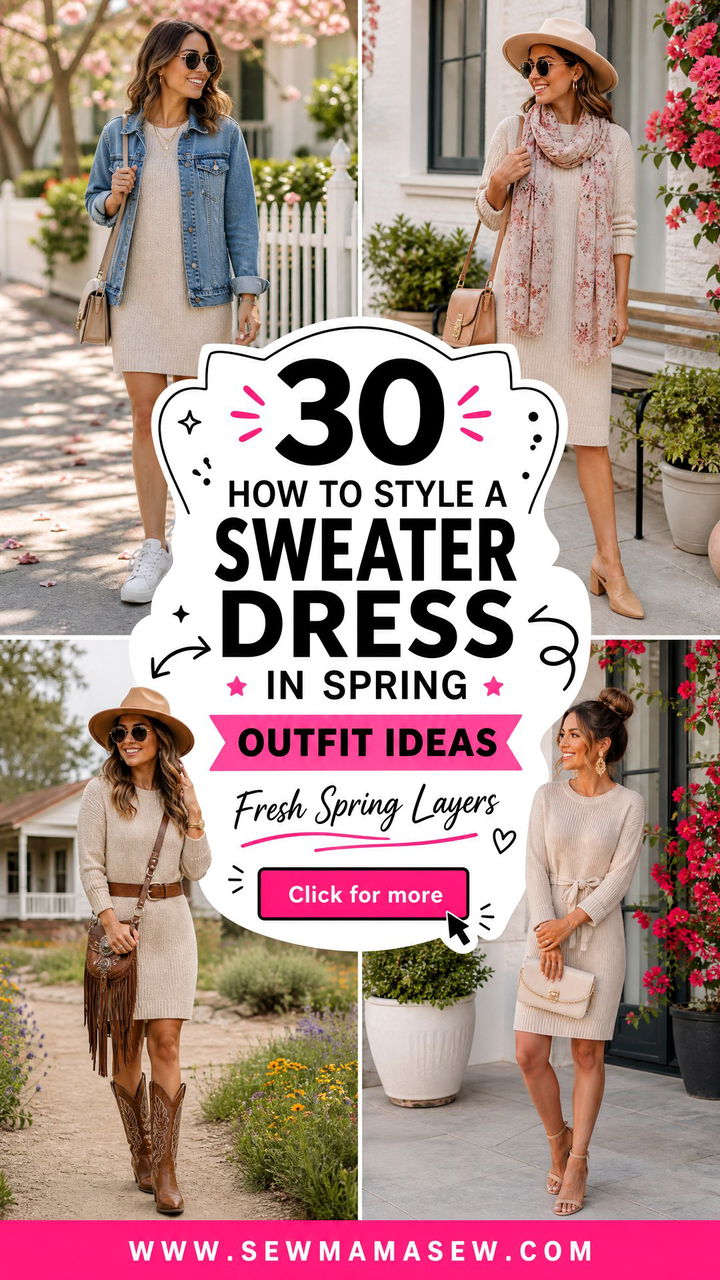30 How to Style a Sweater Dress in Spring Fresh Outfit Ideas - 30 How to Style a Sweater Dress in Spring: Fresh Outfit Ideas