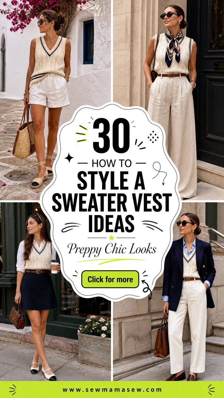 30 How to Style a Sweater Vest Ideas for Preppy Chic Looks - 30 How to Style a Sweater Vest Ideas for Preppy Chic Looks