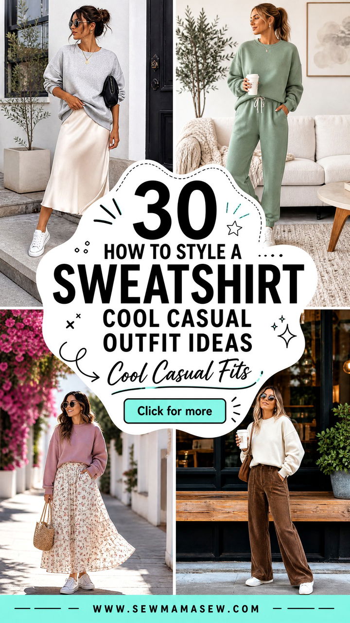 30 How to Style a Sweatshirt Cool Casual Outfit Ideas - 30 How to Style a Sweatshirt: Cool Casual Outfit Ideas