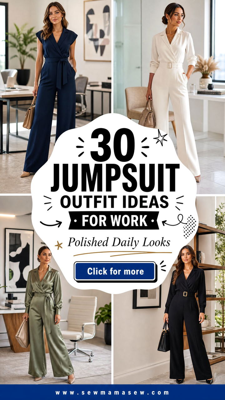 30 Jumpsuit Outfit Ideas for Work That Look Polished Daily - 30 Jumpsuit Outfit Ideas for Work That Look Polished Daily