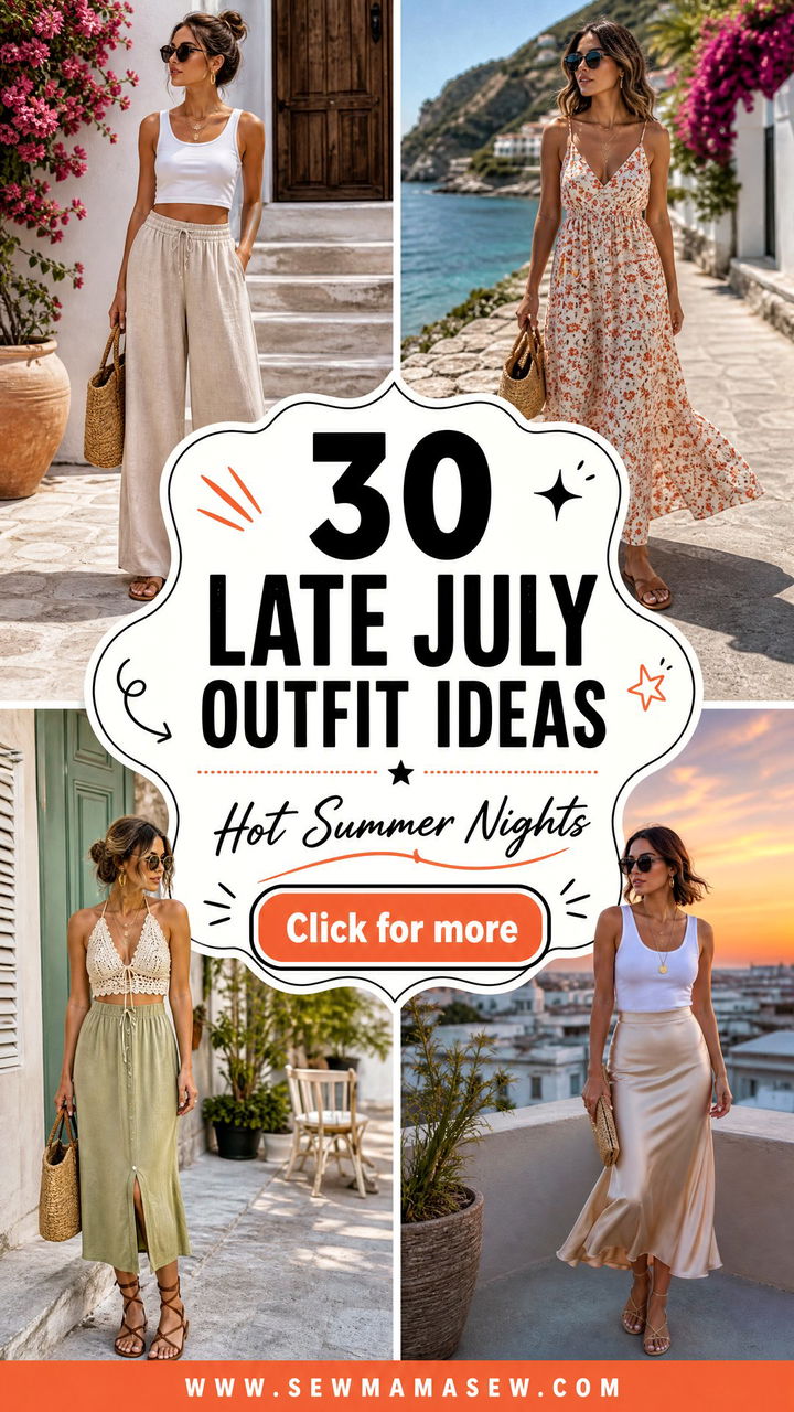 30 Late July Outfit Ideas For Hot Days And Summer Nights - 30 Late July Outfit Ideas For Hot Days And Summer Nights