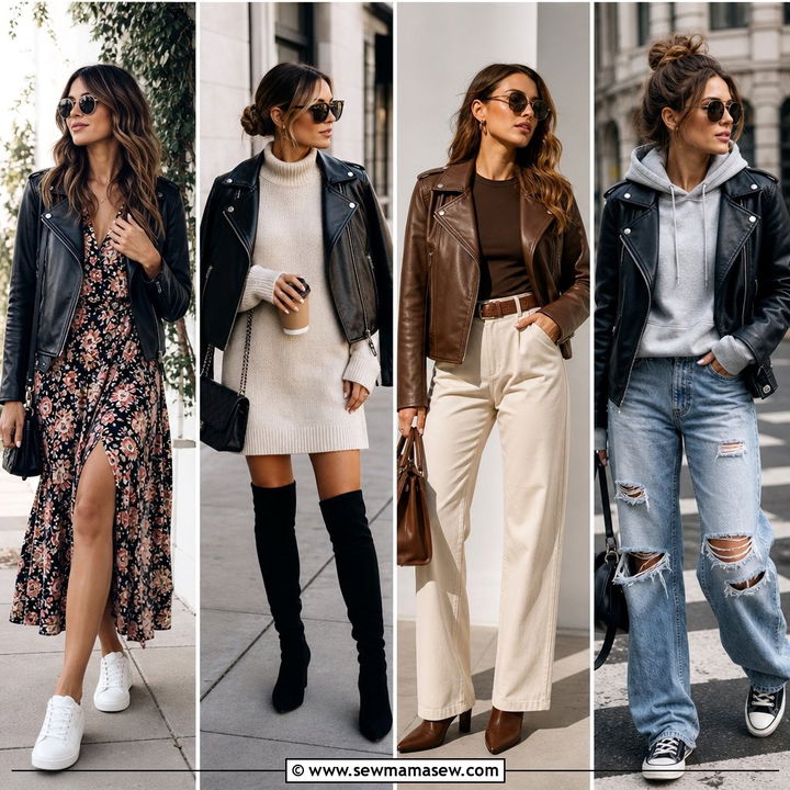 30 Leather Jacket Outfits for Women Over 40 That Look Modern