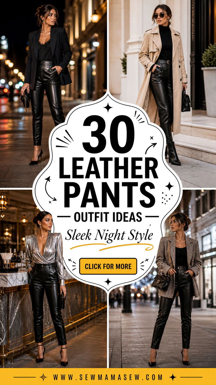 30 Leather Pants Outfit Ideas With Heels for Sleek Nights - 30 Leather Pants Outfit Ideas With Heels for Sleek Nights