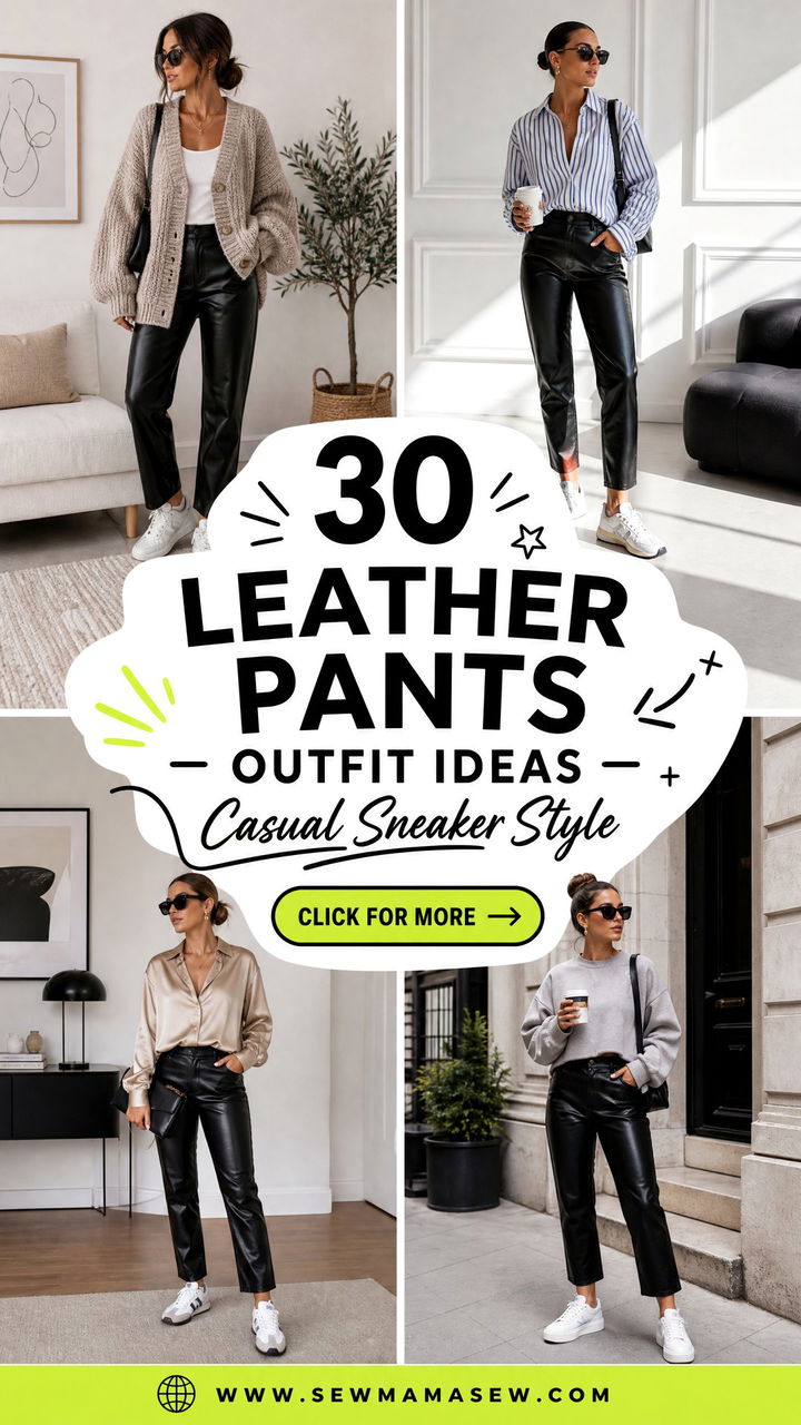 30 Leather Pants Outfit Ideas With Sneakers for Casual Style - 30 Leather Pants Outfit Ideas With Sneakers for Casual Style