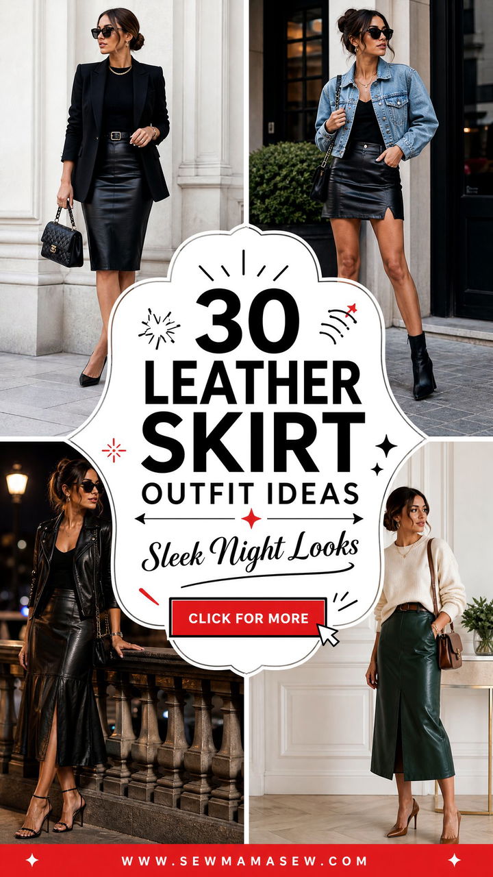 30 Leather Skirt Outfit Ideas With Heels for Sleek Nights - 30 Leather Skirt Outfit Ideas With Heels for Sleek Nights