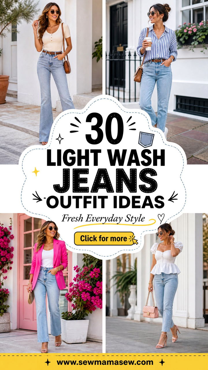 30 Light Wash Jeans Outfit Ideas for Fresh Everyday Style - 30 Light Wash Jeans Outfit Ideas for Fresh Everyday Style