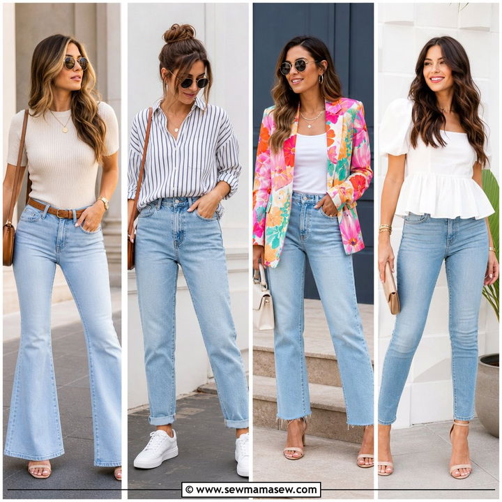 30 Light Wash Jeans Outfit Ideas for Fresh Everyday Style