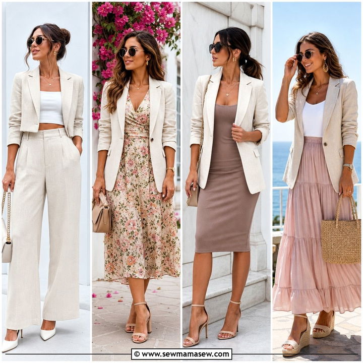30 Linen Blazer Outfit Ideas With Heels for Elegant Style