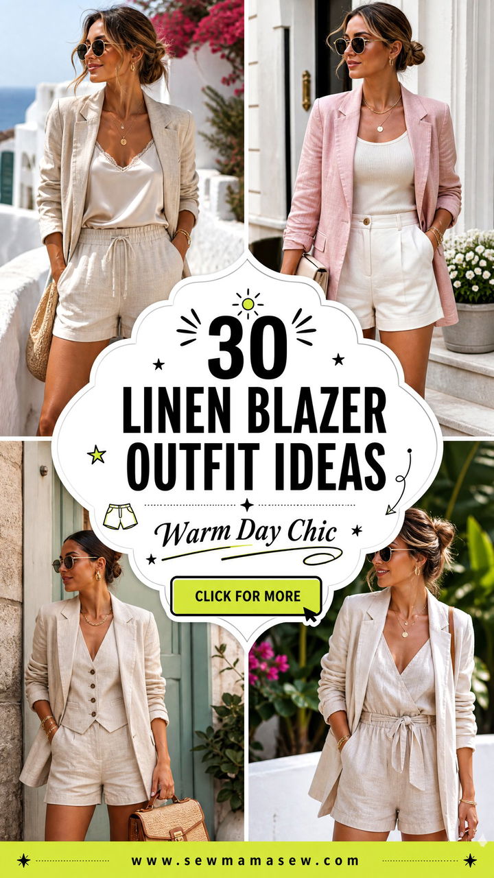 30 Linen Blazer Outfit Ideas With Shorts for Warm Days - 30 Linen Blazer Outfit Ideas With Shorts for Warm Days