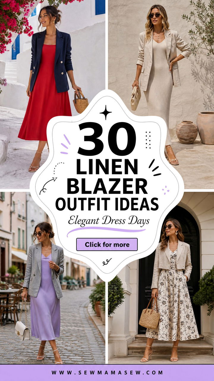 30 Linen Blazer Outfit Ideas With a Dress for Elegant Days - 30 Linen Blazer Outfit Ideas With a Dress for Elegant Days