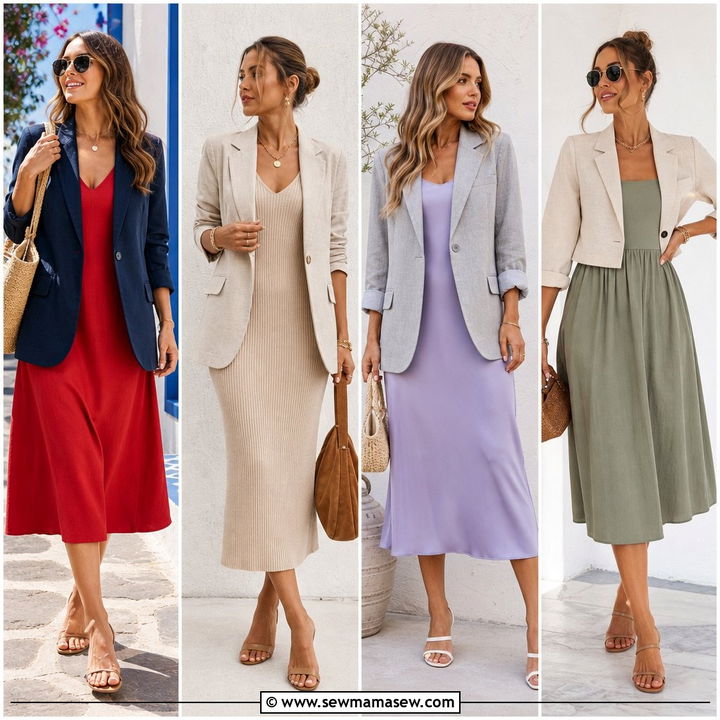 30 Linen Blazer Outfit Ideas With a Dress for Elegant Days