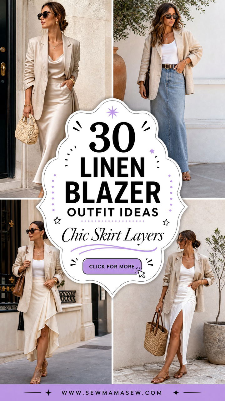 30 Linen Blazer Outfit Ideas With a Skirt for Chic Looks - 30 Linen Blazer Outfit Ideas With a Skirt for Chic Looks