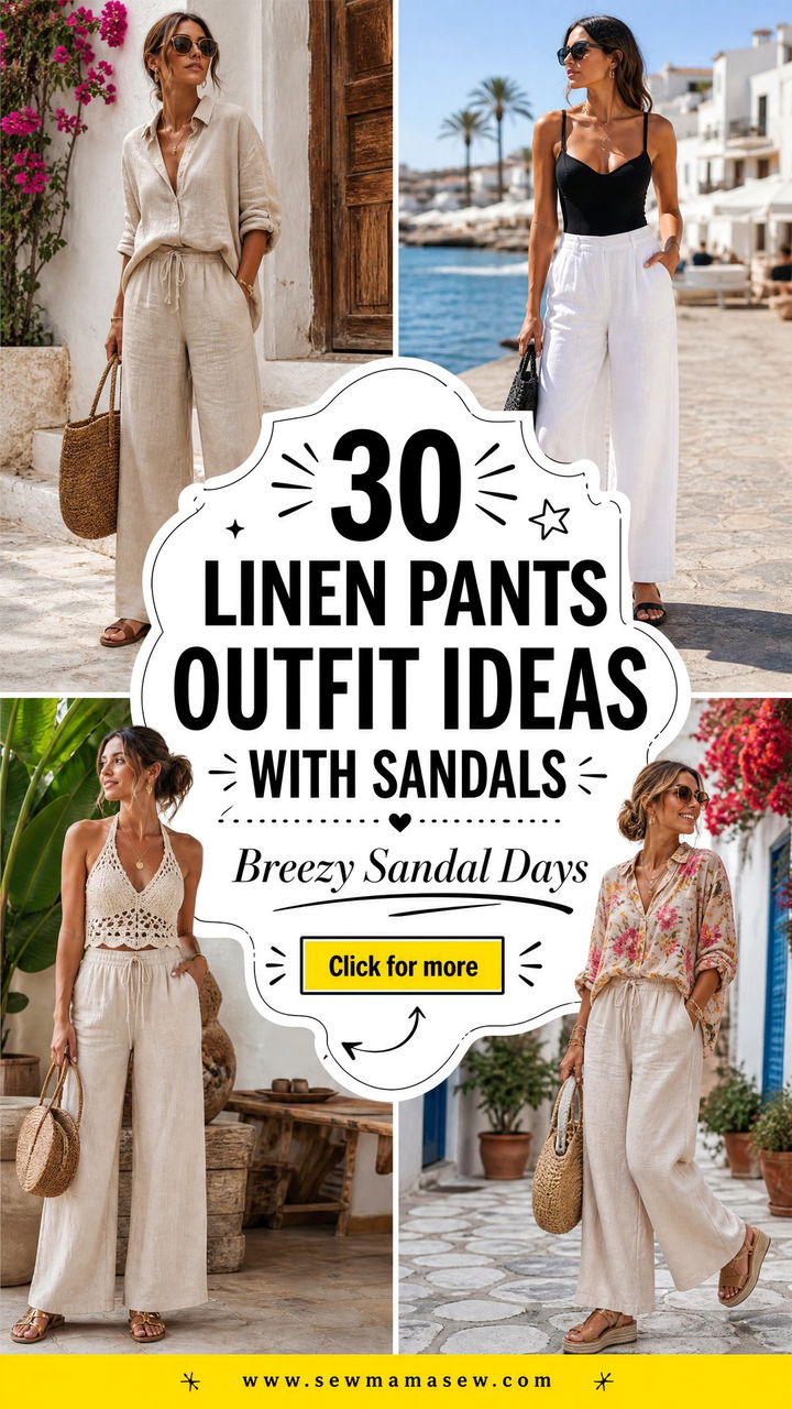 30 Linen Pants Outfit Ideas With Sandals for Breezy Days - 30 Linen Pants Outfit Ideas With Sandals for Breezy Days