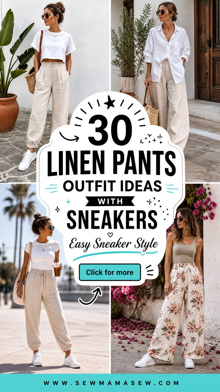 30 Linen Pants Outfit Ideas With Sneakers for Easy Style - 30 Linen Pants Outfit Ideas With Sneakers for Easy Style