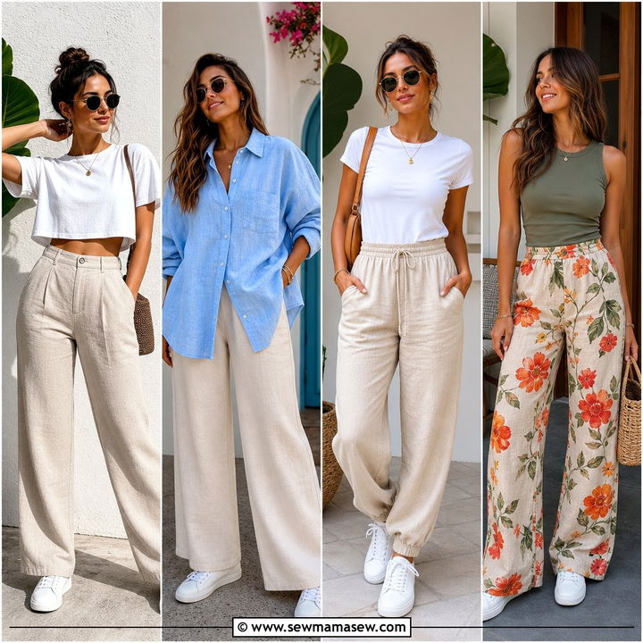 30 Linen Pants Outfit Ideas With Sneakers for Easy Style