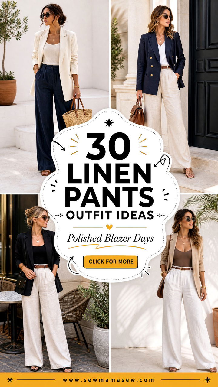 30 Linen Pants Outfit Ideas With a Blazer for Polished Days - 30 Linen Pants Outfit Ideas With a Blazer for Polished Days