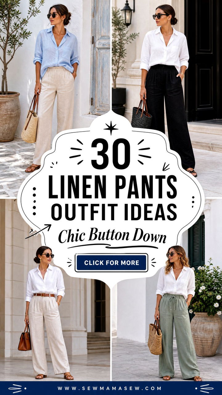 30 Linen Pants Outfit Ideas With a Button Down for Chic Days - 30 Linen Pants Outfit Ideas With a Button Down for Chic Days