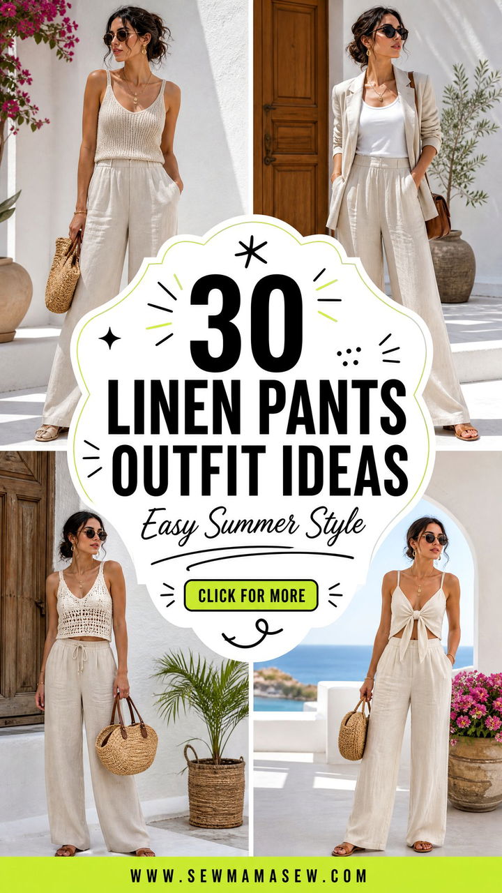 30 Linen Pants Outfit Ideas With a Tank Top for Easy Summer - 30 Linen Pants Outfit Ideas With a Tank Top for Easy Summer