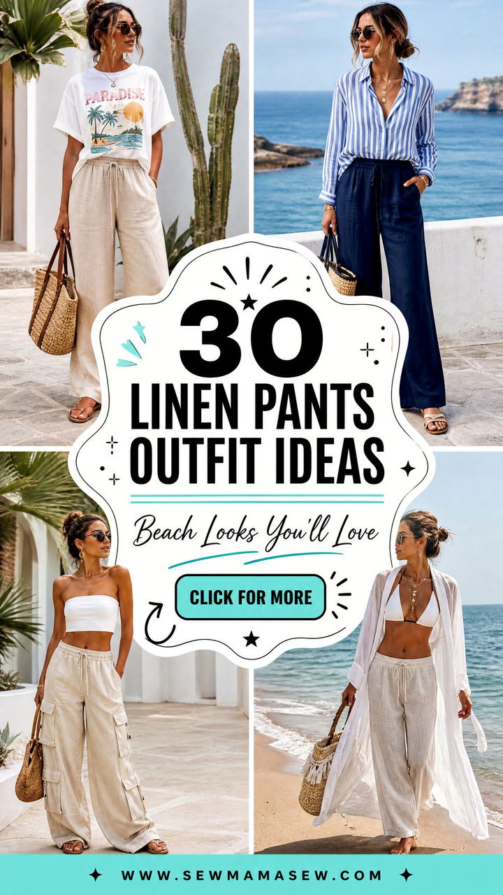 30 Linen Pants Outfit Ideas for Beach Vacations Youll Love - 30 Linen Pants Outfit Ideas for Beach Vacations You'll Love