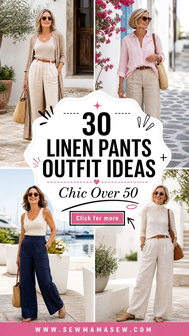 30 Linen Pants Outfit Ideas for Women Over 50 Chic Looks - 30 Linen Pants Outfit Ideas for Women Over 50: Chic Looks