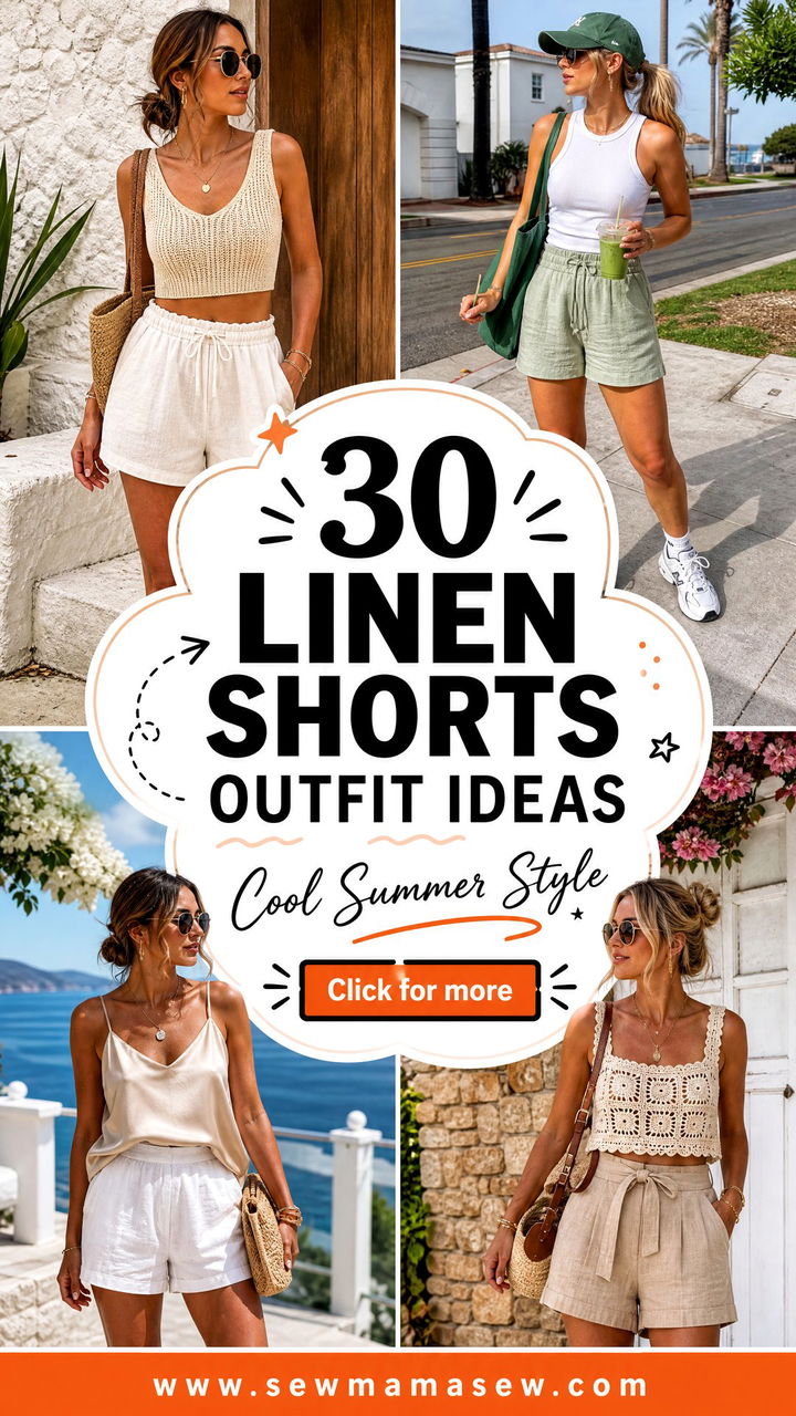 30 Linen Shorts Outfit Ideas for Cool Summer Style - 30 Linen Shorts Outfit Ideas for Cool Summer Style