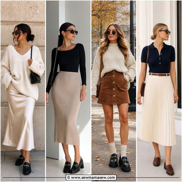 30 Loafers Outfit Ideas With a Skirt for Chic Looks