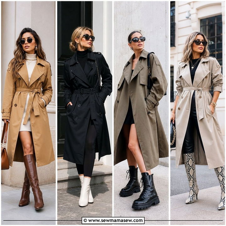 30 Long Trench Coat Outfit Ideas With Boots for Polished Looks
