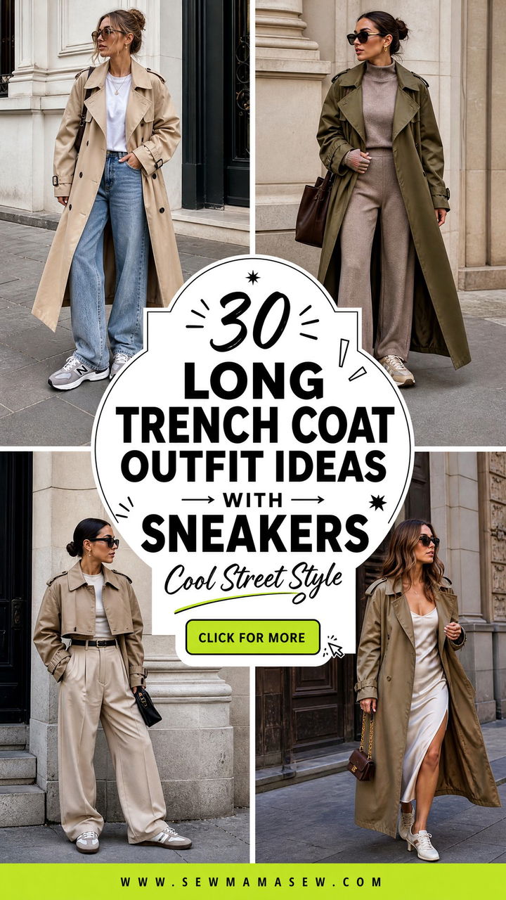 30 Long Trench Coat Outfit Ideas With Sneakers for Cool Days - 30 Long Trench Coat Outfit Ideas With Sneakers for Cool Days