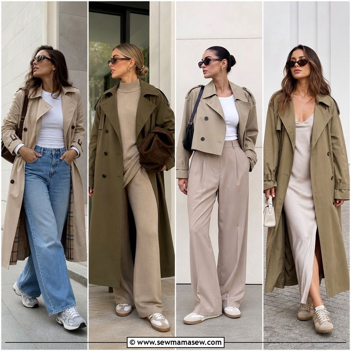 30 Long Trench Coat Outfit Ideas With Sneakers for Cool Days