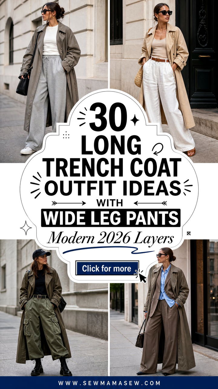 30 Long Trench Coat Outfit Ideas With Wide Leg Pants for 2026 - 30 Long Trench Coat Outfit Ideas With Wide Leg Pants for 2026