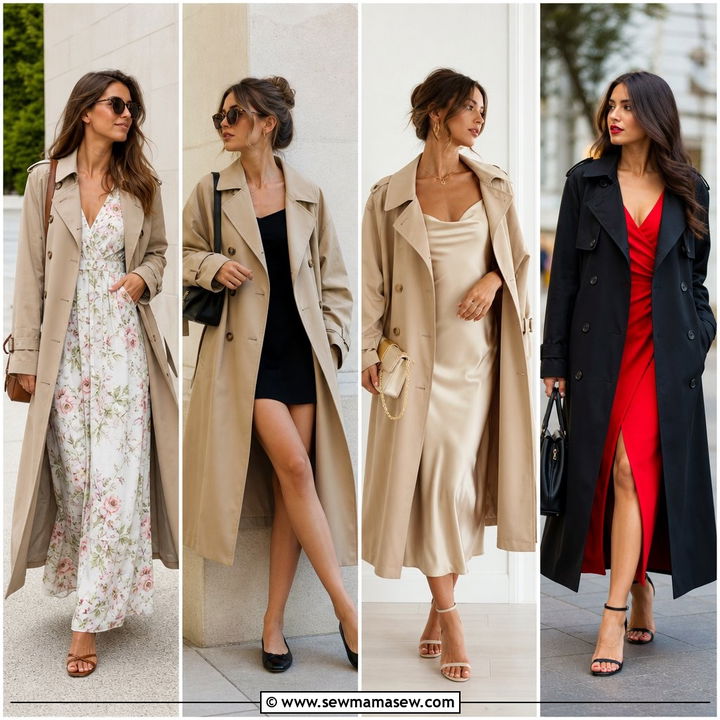 30 Long Trench Coat Outfit Ideas With a Dress to Try