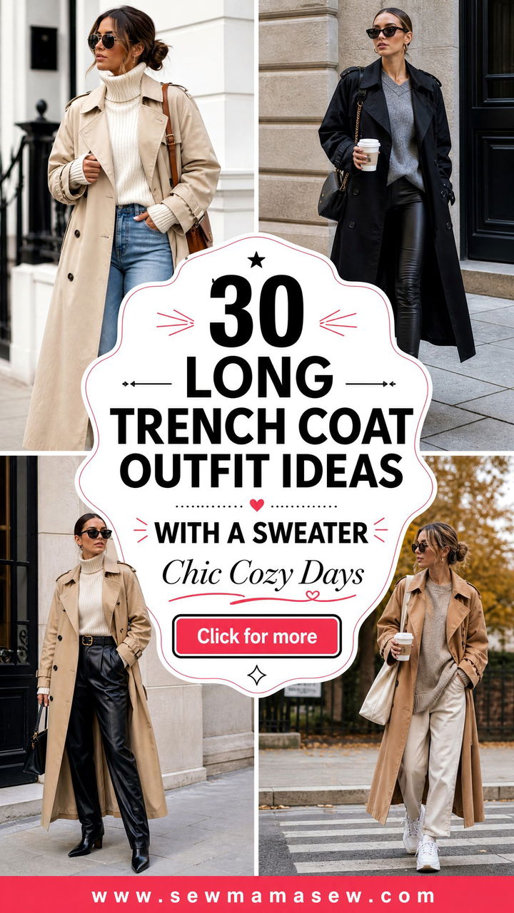 30 Long Trench Coat Outfit Ideas With a Sweater for Chic Days - 30 Long Trench Coat Outfit Ideas With a Sweater for Chic Days