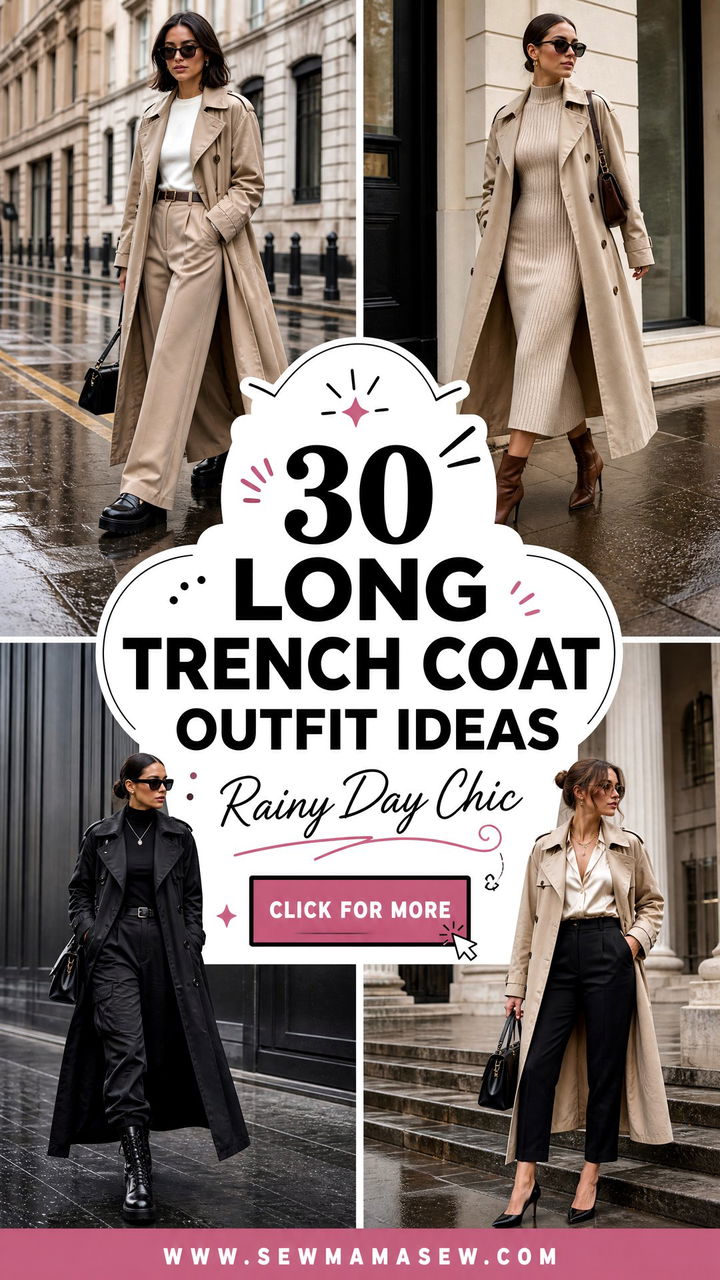 30 Long Trench Coat Outfit Ideas for Rainy Day Chic - 30 Long Trench Coat Outfit Ideas for Rainy Day Chic