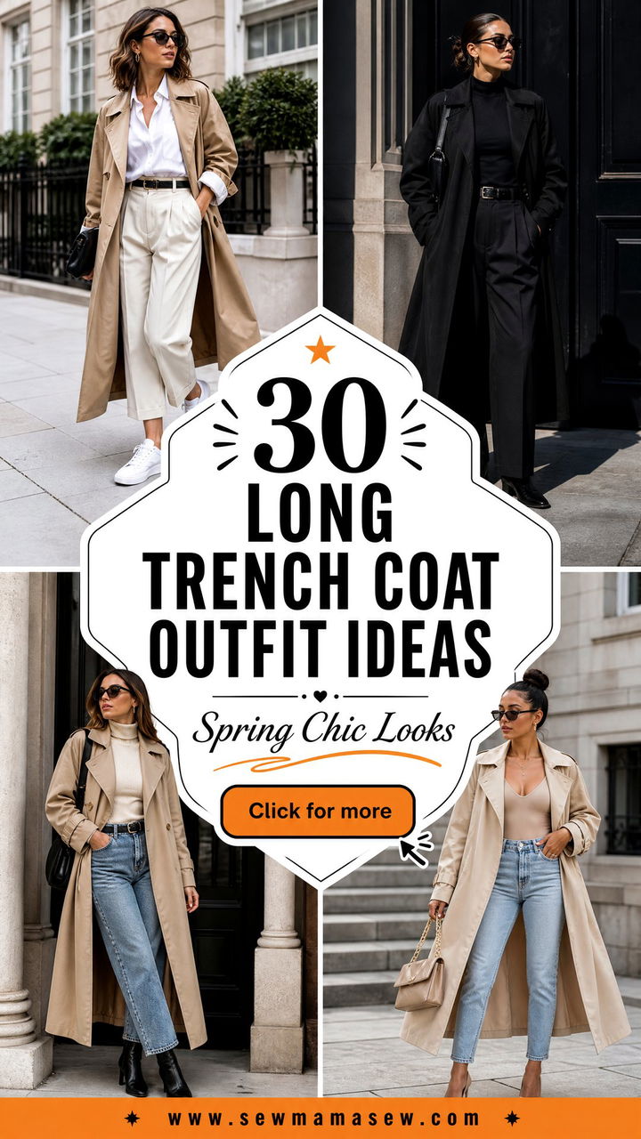 30 Long Trench Coat Outfit Ideas for Spring Chic Looks - 30 Long Trench Coat Outfit Ideas for Spring Chic Looks