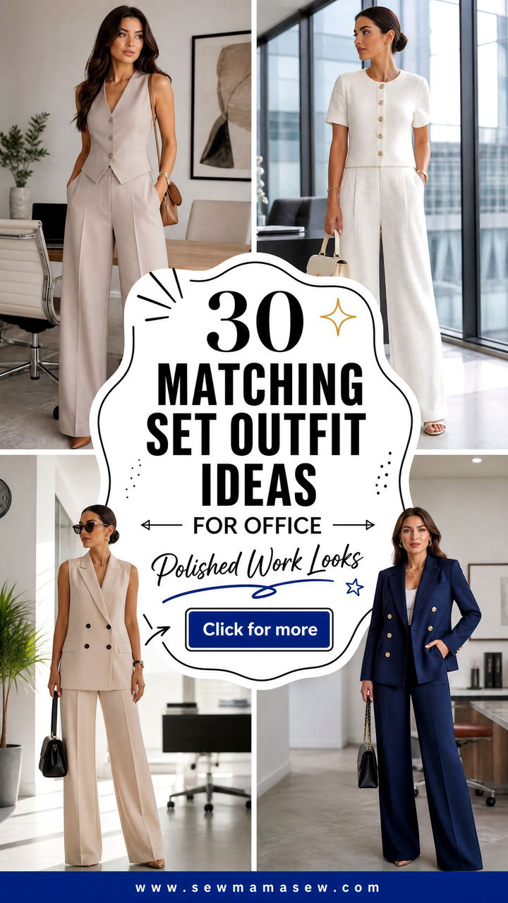 30 Matching Set Outfit Ideas for Office Polished Looks - 30 Matching Set Outfit Ideas for Office: Polished Looks