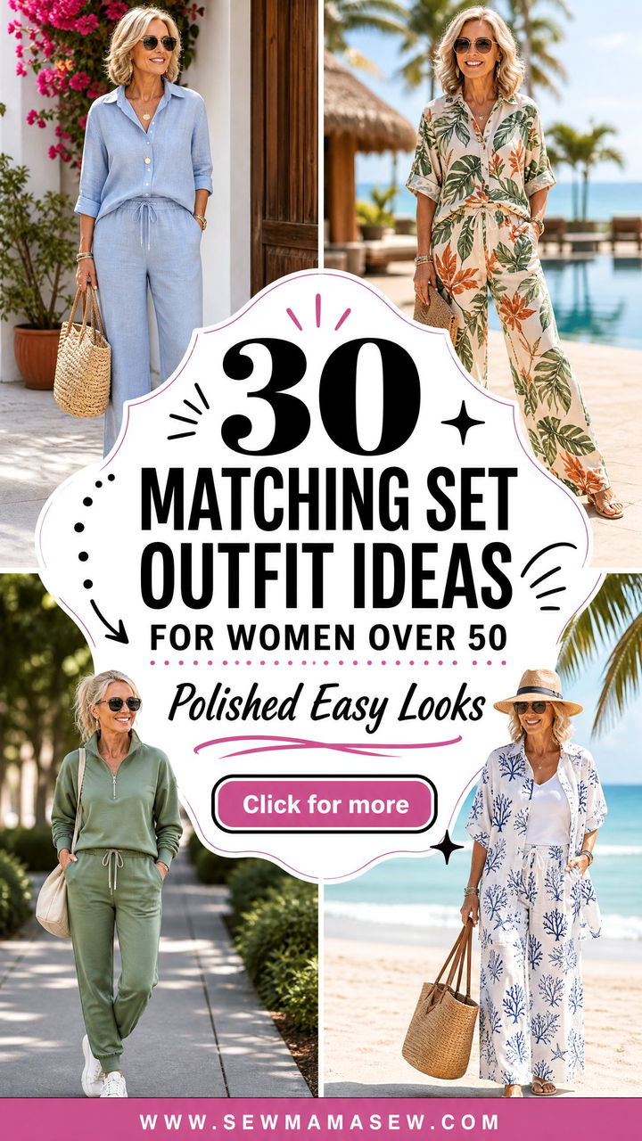 30 Matching set outfit ideas for women over 50 Polished Looks - 30 Matching set outfit ideas for women over 50: Polished Looks